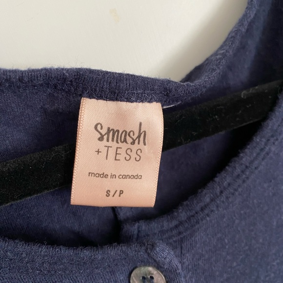 Navy heather blue smash & Tess romper size small - Picture 2 of 2